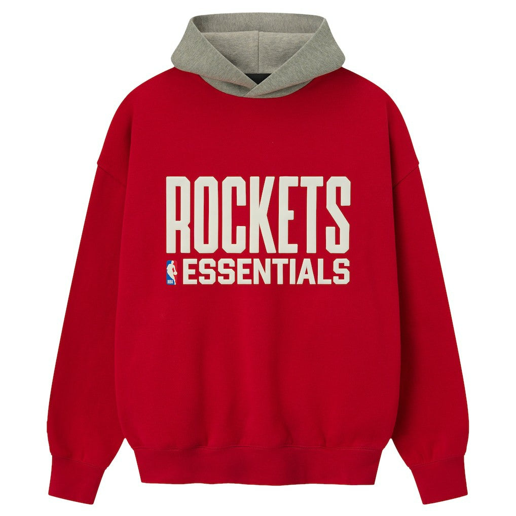 Houston Rockets Fear of God x NBA Unisex Sport Hoodie Red/Heather Gray