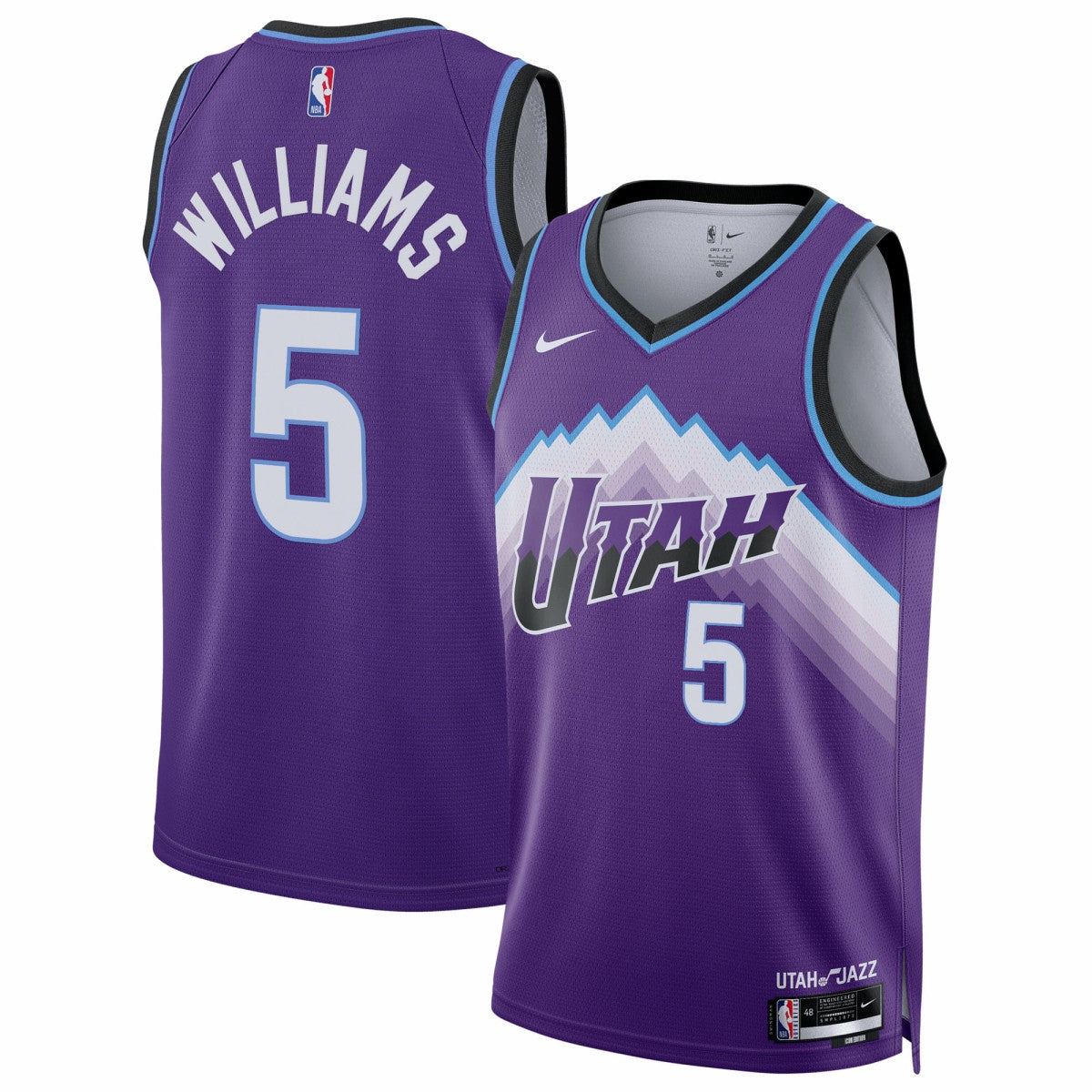 Nike Cody Williams Utah Jazz Unisex Swingman Jersey Icon Edition Purple