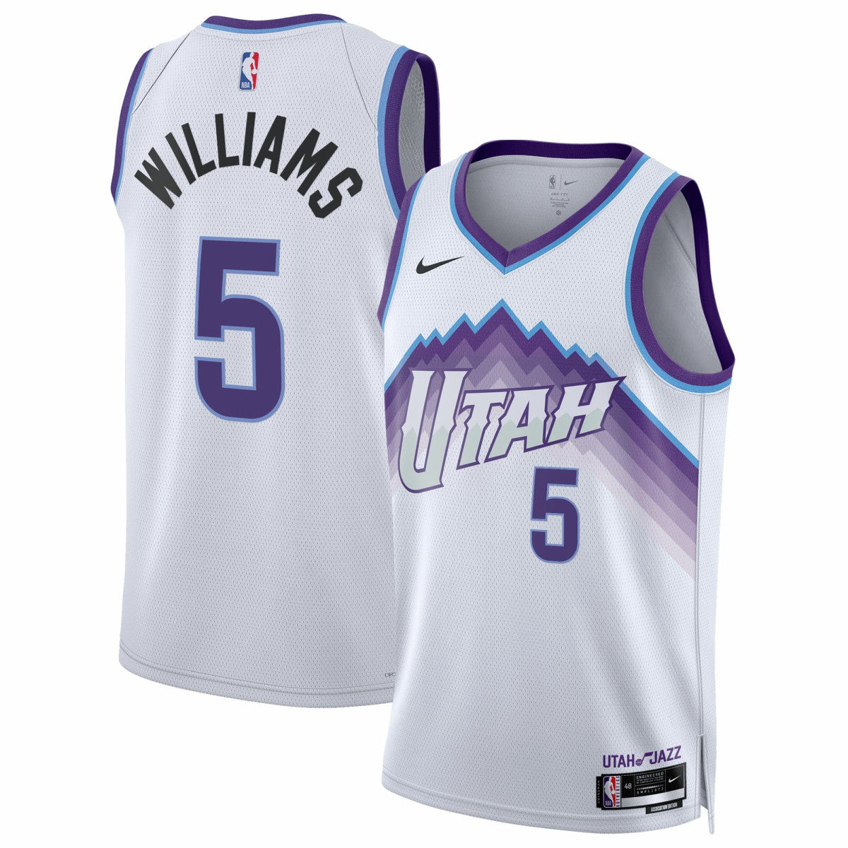 Nike Cody Williams Utah Jazz Unisex Swingman Jersey Association Edition White