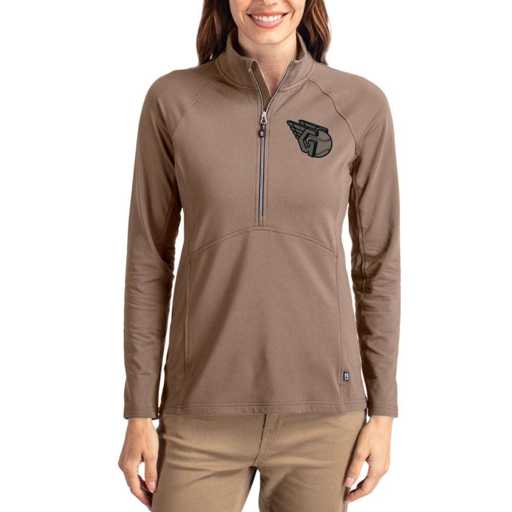 Cleveland Guardians Cutter & Buck Women's Adapt Eco Knit Stretch Half-Zip Pullover Sale