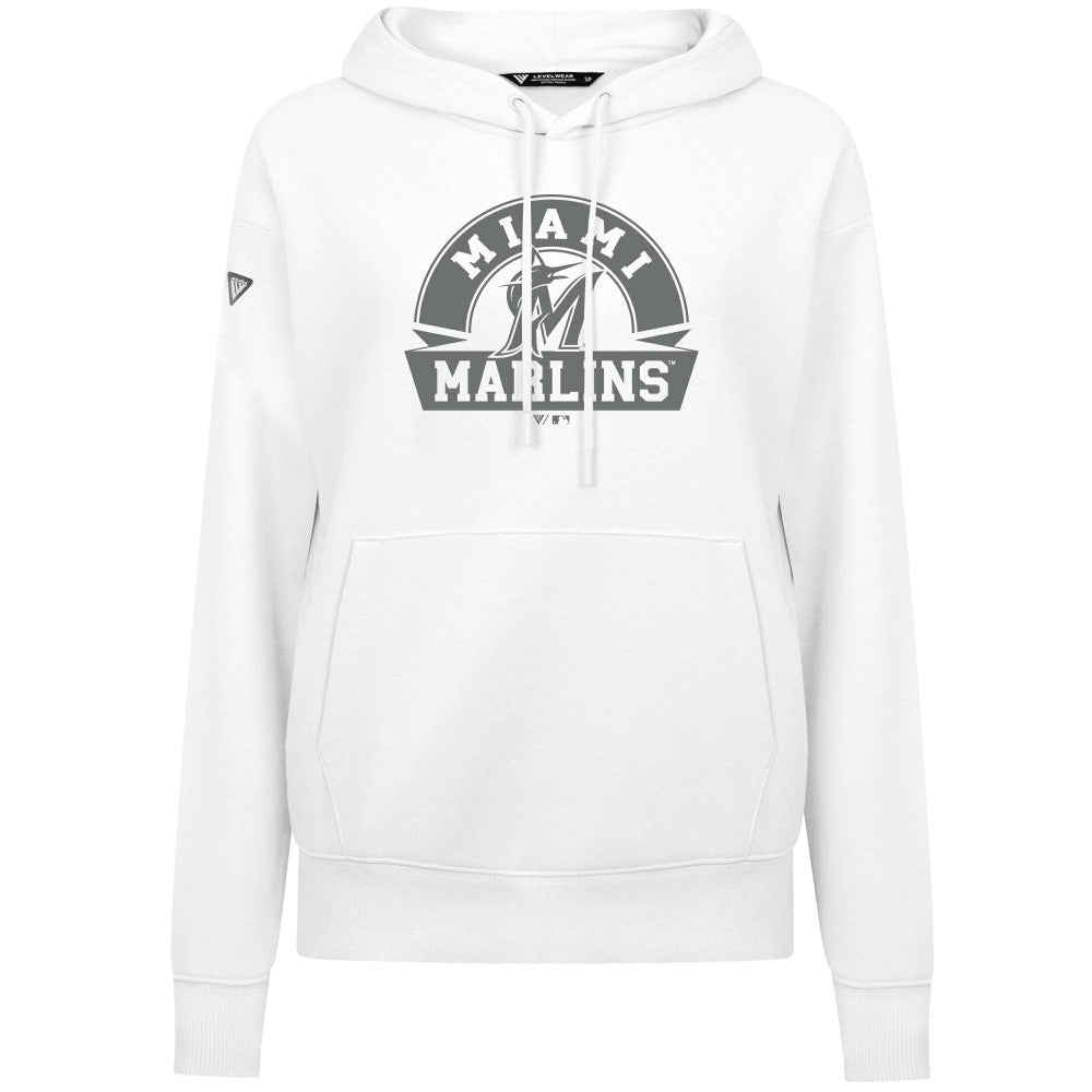 Miami Marlins Levelwear Women's Adorn Banner Arch Hoodie Discount