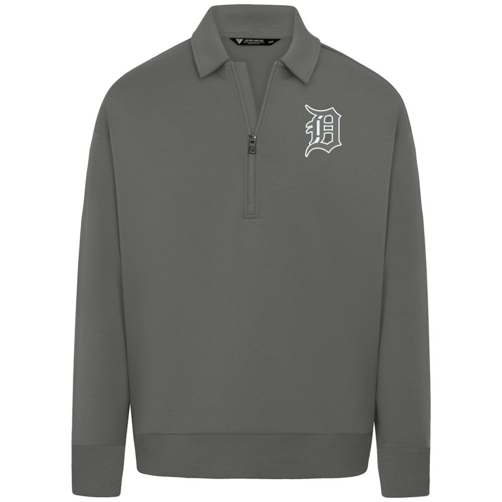 Detroit Tigers Levelwear Women's Canmore Chenille Logo Quarter-Zip Top Outlet