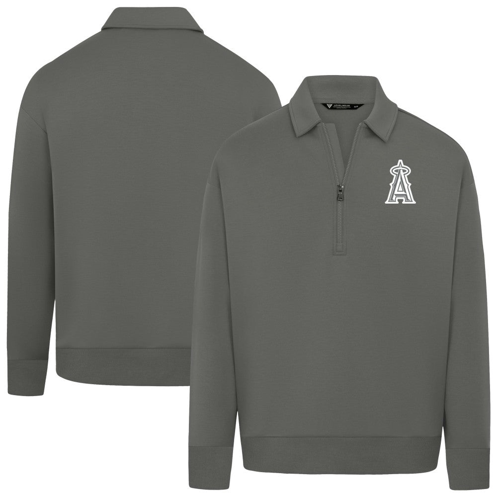 Los Angeles Angels Levelwear Women's Canmore Chenille Logo Quarter-Zip Top for sale