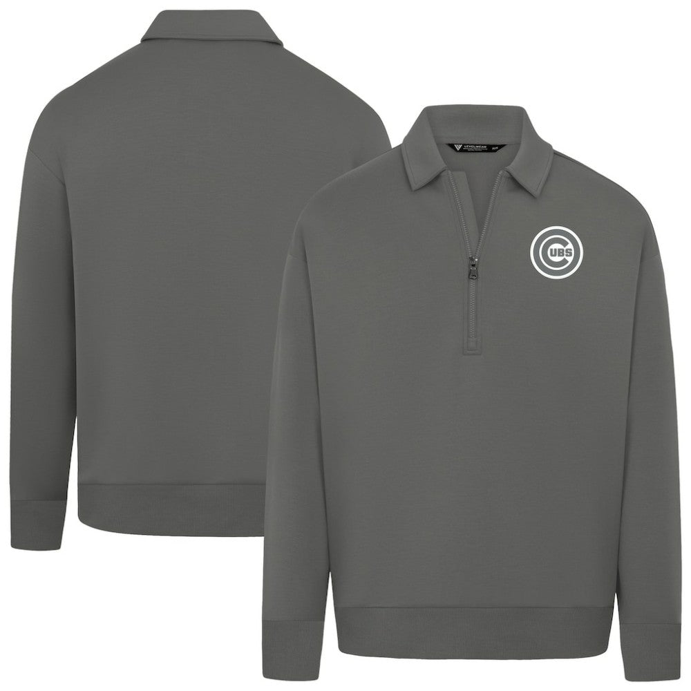 Chicago Cubs Levelwear Women's Canmore Chenille Logo Quarter-Zip Top Outlet