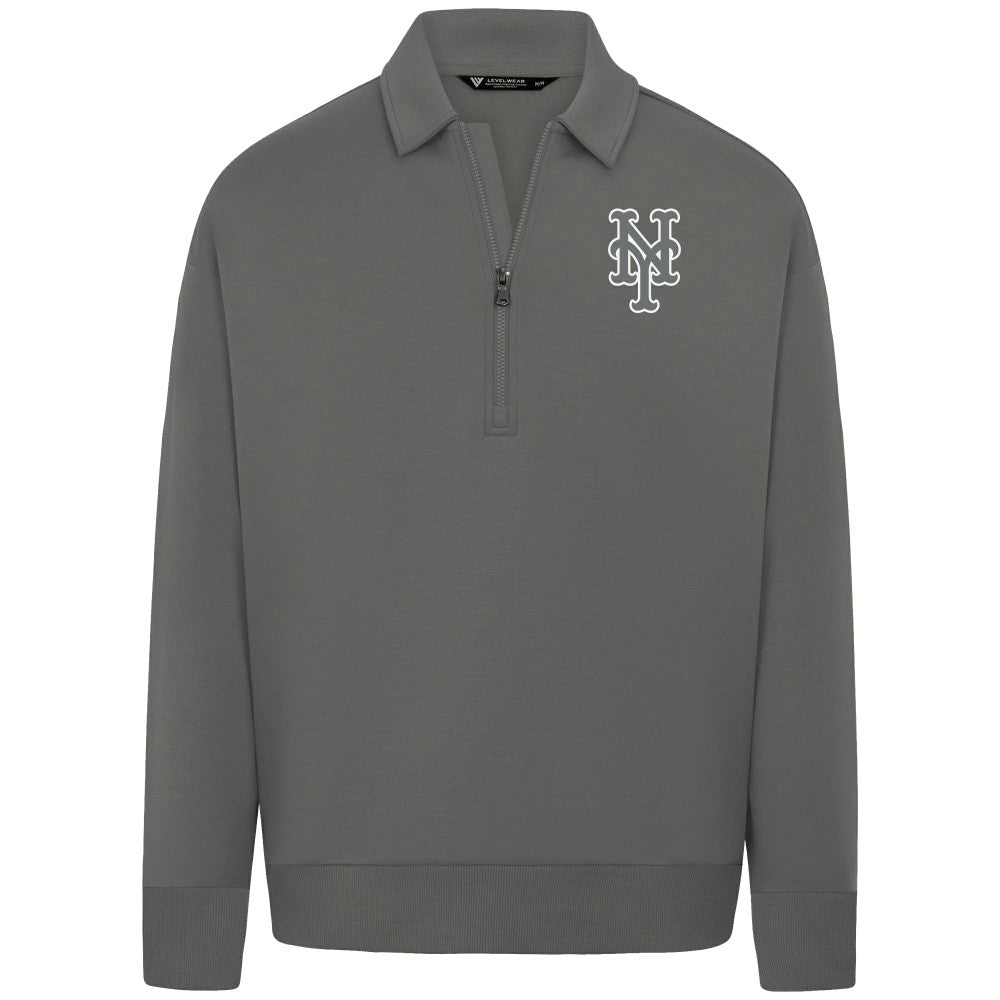 New York Mets Levelwear Women's Canmore Chenille Logo Quarter-Zip Top Online