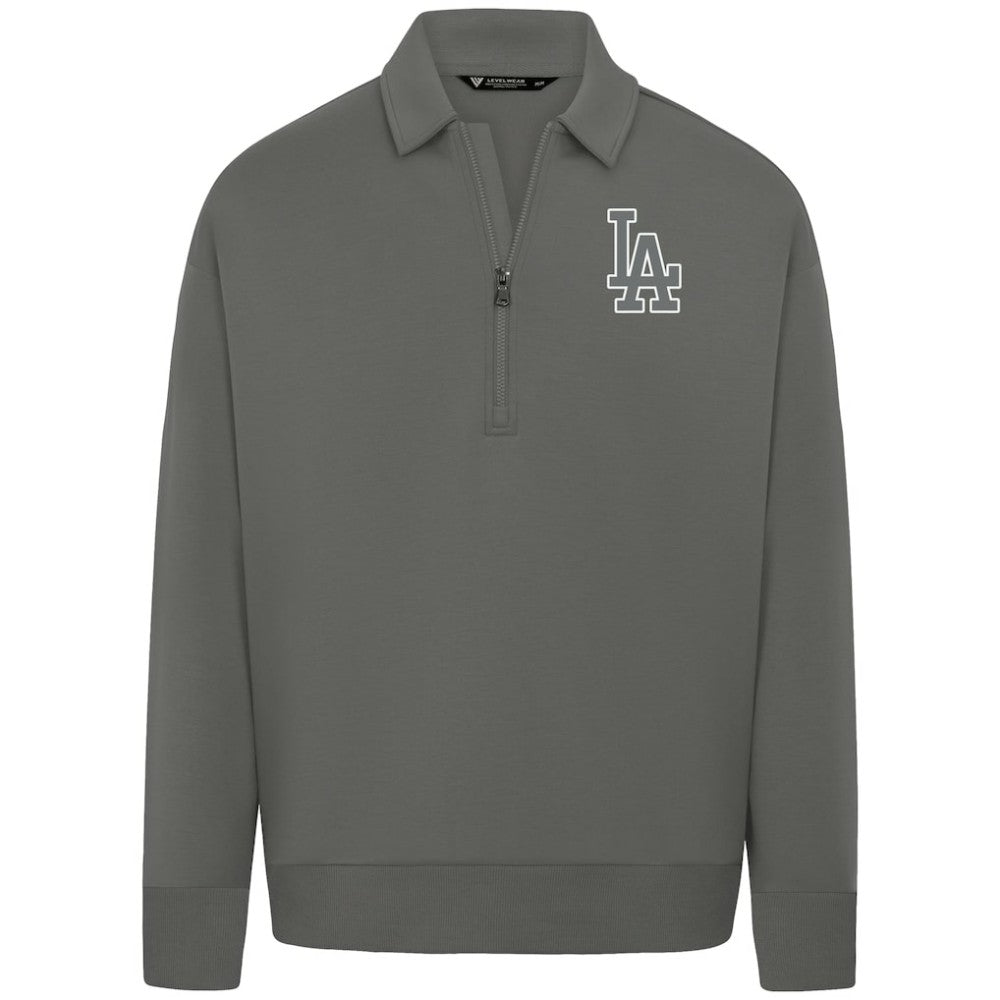 Los Angeles Dodgers Levelwear Women's Canmore Chenille Logo Quarter-Zip Top for sale
