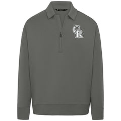 Colorado Rockies Levelwear Women's Canmore Chenille Logo Quarter-Zip Top Sale