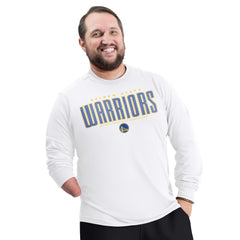 Golden State Warriors G-III Sports by Carl Banks Adaptive Printed Mesh Effect Long Sleeve T-Shirt White