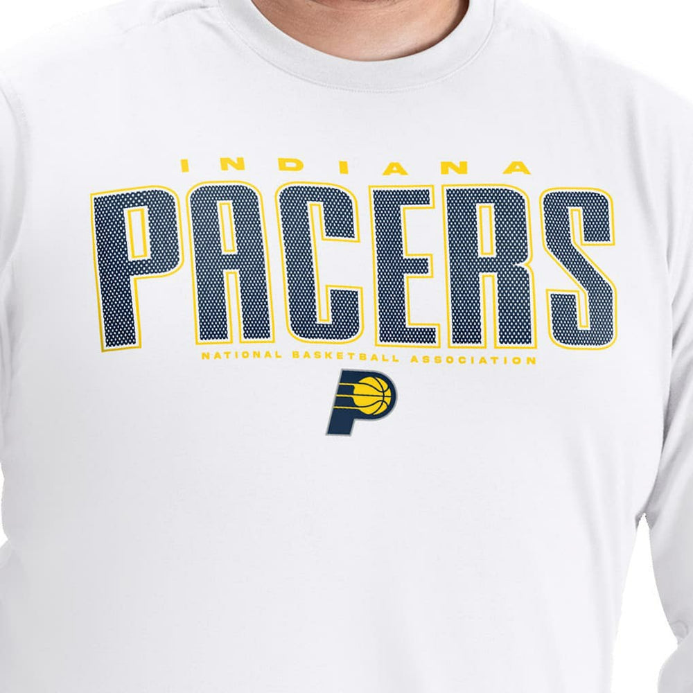 Indiana Pacers G-III Sports by Carl Banks Adaptive Printed Mesh Effect Long Sleeve T-Shirt White