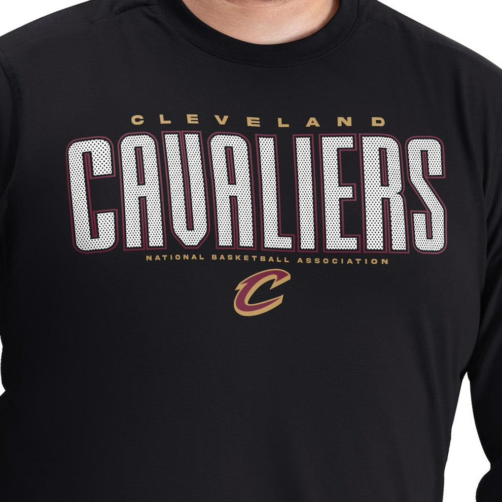Cleveland Cavaliers G-III Sports by Carl Banks Adaptive Printed Mesh Effect Long Sleeve T-Shirt Black