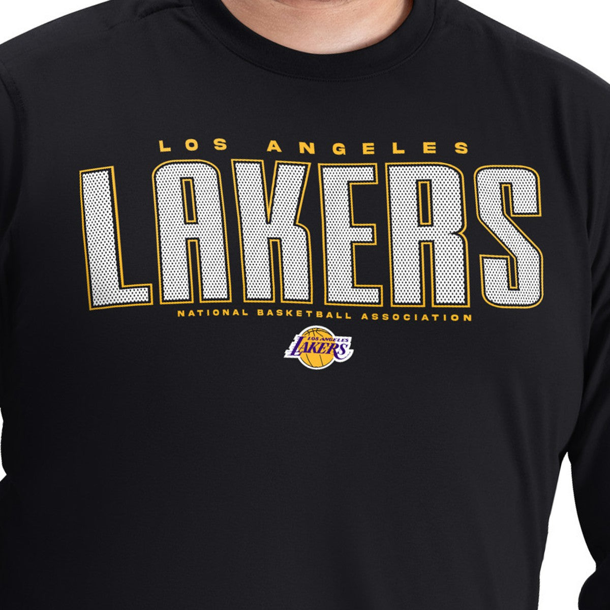 Los Angeles Lakers G-III Sports by Carl Banks Adaptive Printed Mesh Effect Long Sleeve T-Shirt Black
