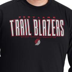 Portland Trail Blazers G-III Sports by Carl Banks Adaptive Printed Mesh Effect Long Sleeve T-Shirt Black