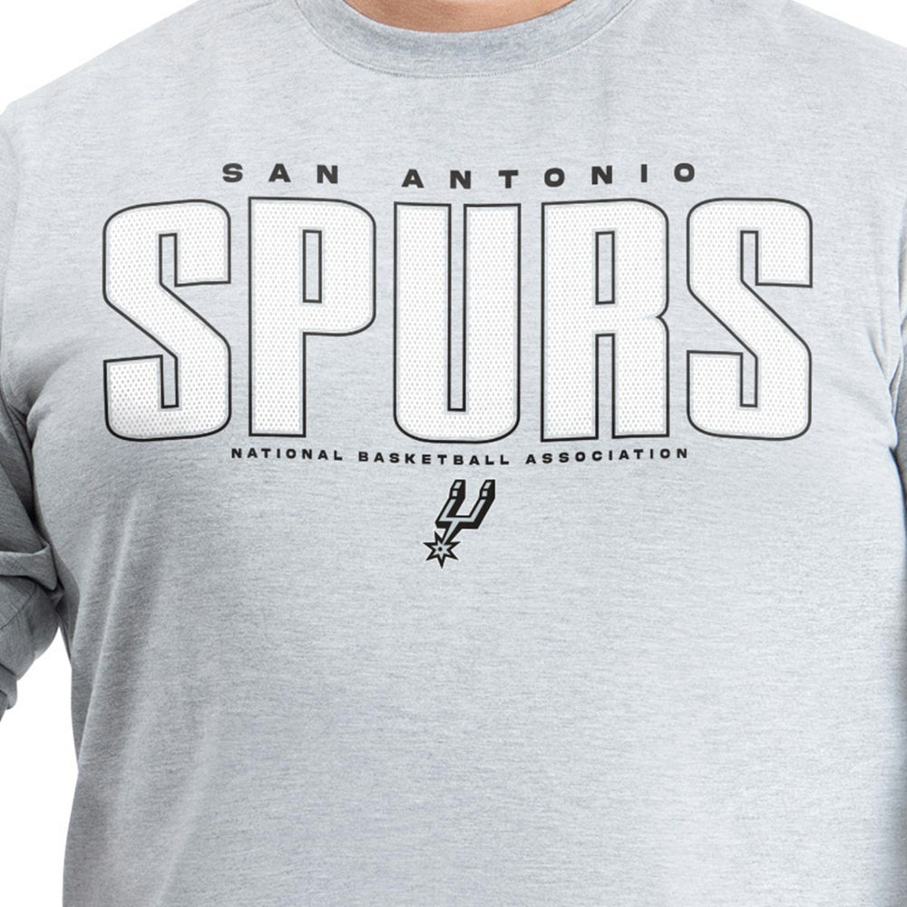 San Antonio Spurs G-III Sports by Carl Banks Adaptive Printed Mesh Effect Long Sleeve T-Shirt Gray