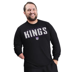 Sacramento Kings G-III Sports by Carl Banks Adaptive Printed Mesh Effect Long Sleeve T-Shirt Black