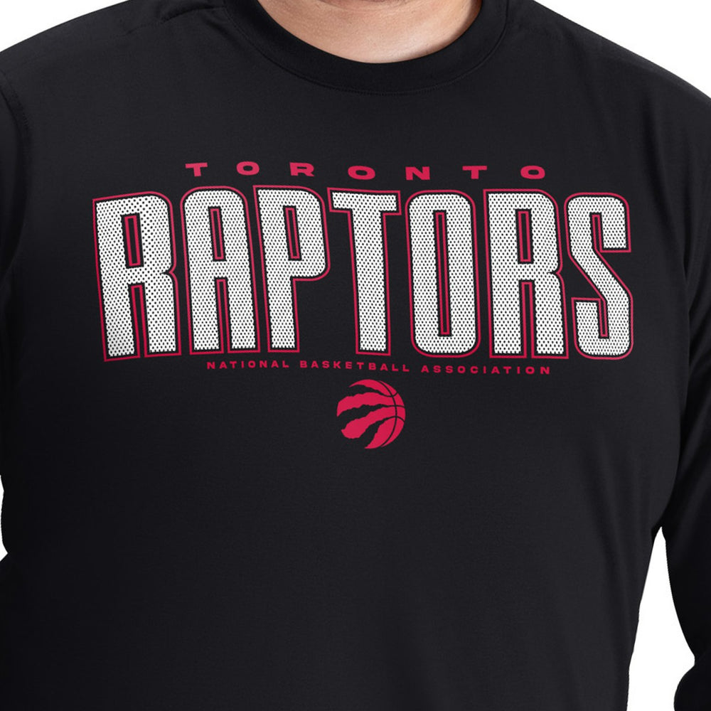 Toronto Raptors G-III Sports by Carl Banks Adaptive Printed Mesh Effect Long Sleeve T-Shirt Black
