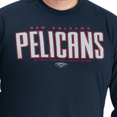 New Orleans Pelicans G-III Sports by Carl Banks Adaptive Printed Mesh Effect Long Sleeve T-Shirt Navy