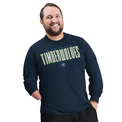 Minnesota Timberwolves G-III Sports by Carl Banks Adaptive Printed Mesh Effect Long Sleeve T-Shirt Navy