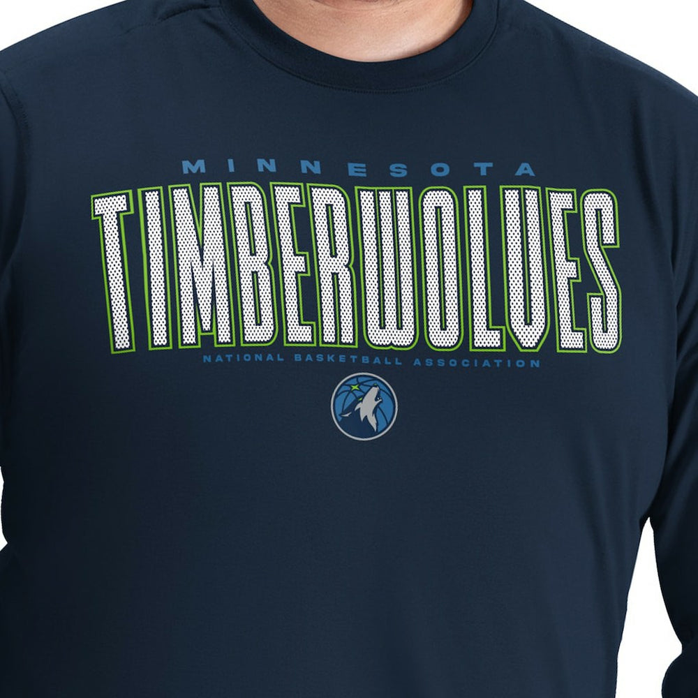 Minnesota Timberwolves G-III Sports by Carl Banks Adaptive Printed Mesh Effect Long Sleeve T-Shirt Navy