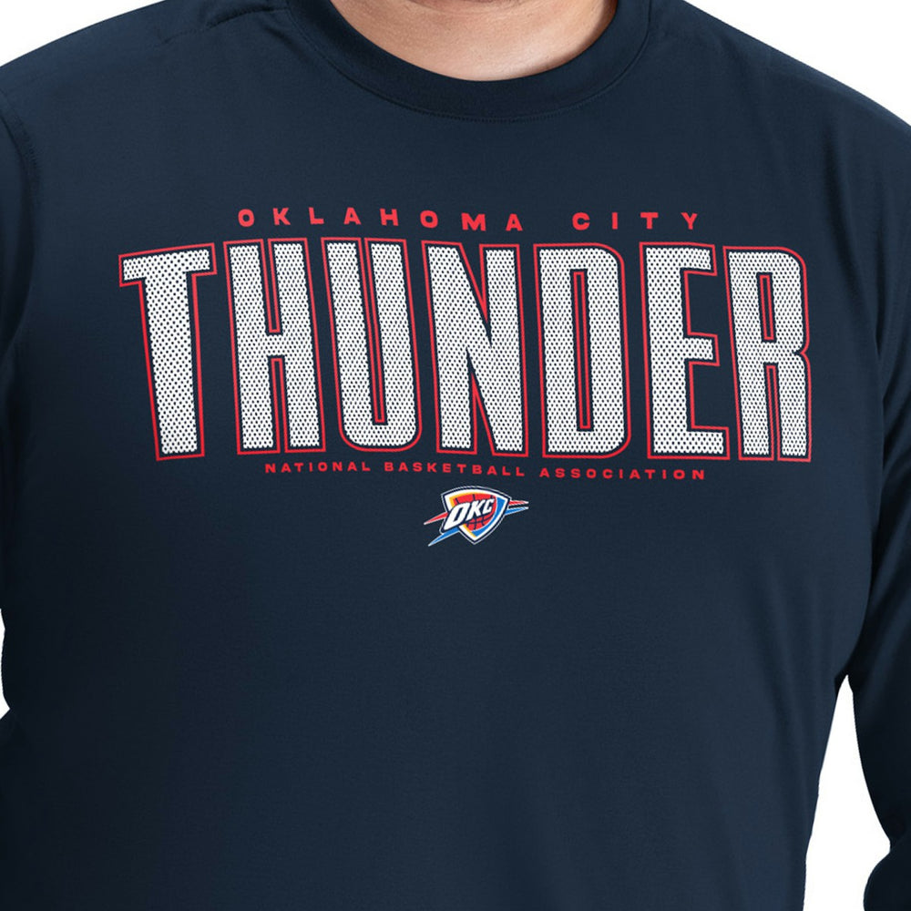 Oklahoma City Thunder G-III Sports by Carl Banks Adaptive Printed Mesh Effect Long Sleeve T-Shirt Navy