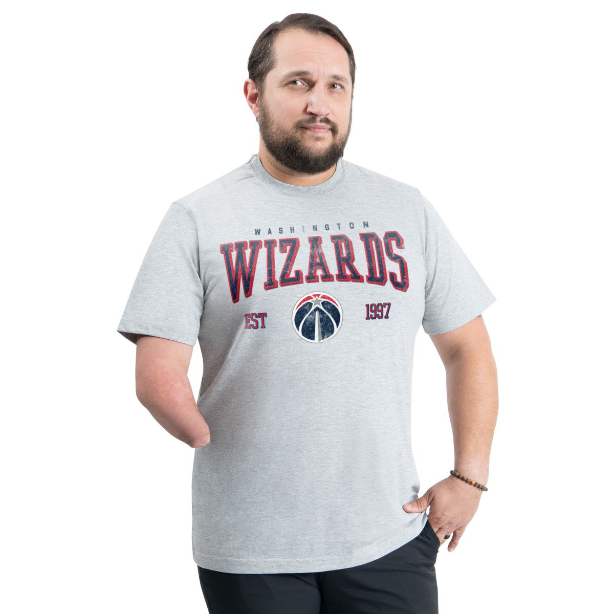 Washington Wizards G-III Sports by Carl Banks Adaptive Classic Team Spirit Short Sleeve T-Shirt Gray