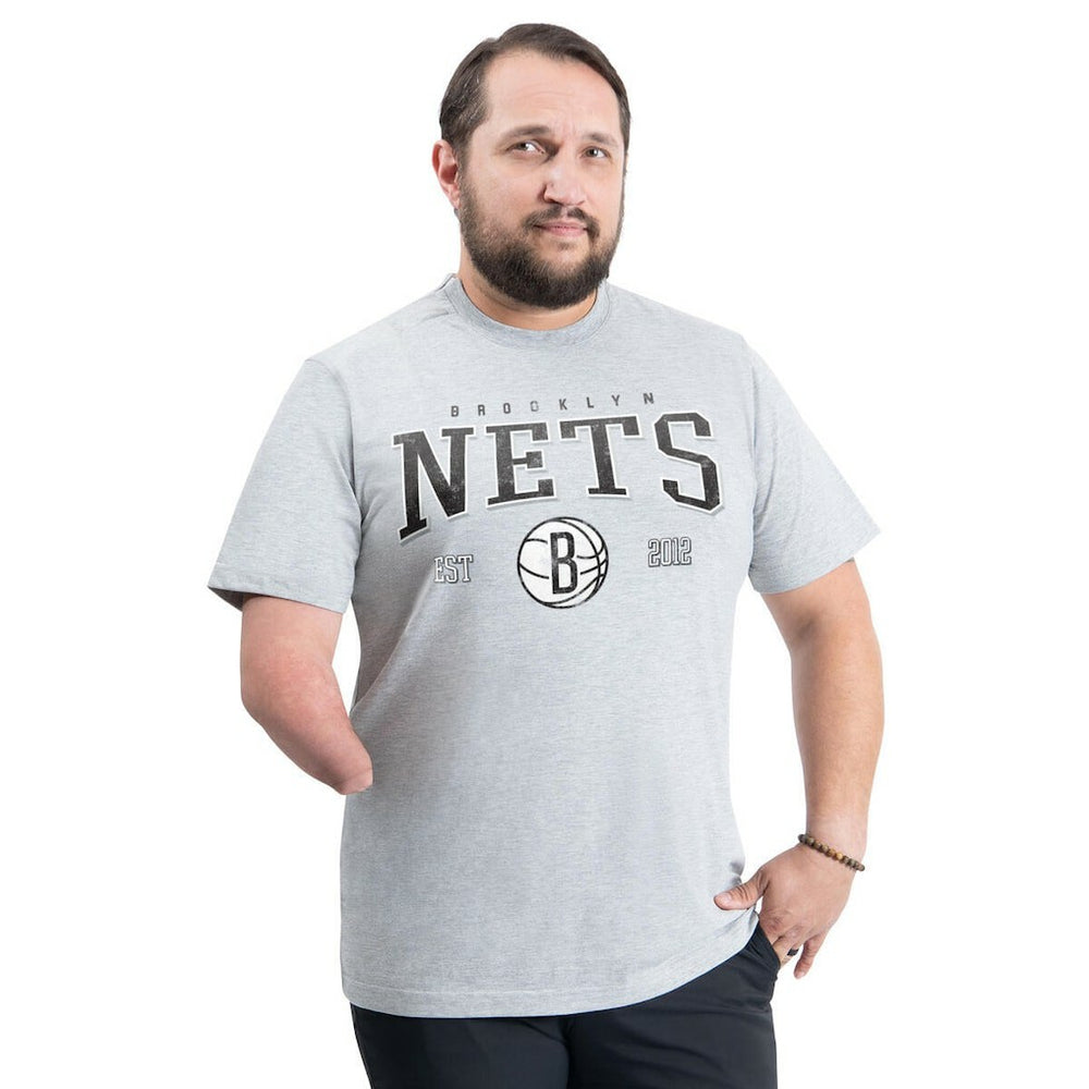 Brooklyn Nets G-III Sports by Carl Banks Adaptive Classic Team Spirit Short Sleeve T-Shirt Gray