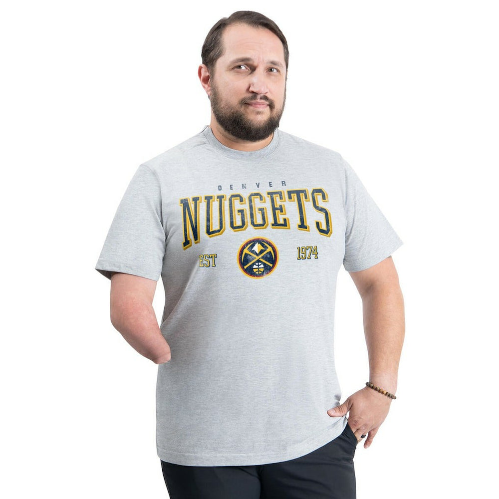 Denver Nuggets G-III Sports by Carl Banks Adaptive Classic Team Spirit Short Sleeve T-Shirt Gray