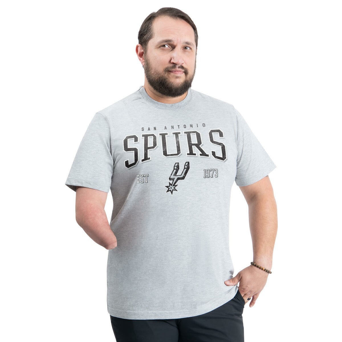 San Antonio Spurs G-III Sports by Carl Banks Adaptive Classic Team Spirit Short Sleeve T-Shirt Gray