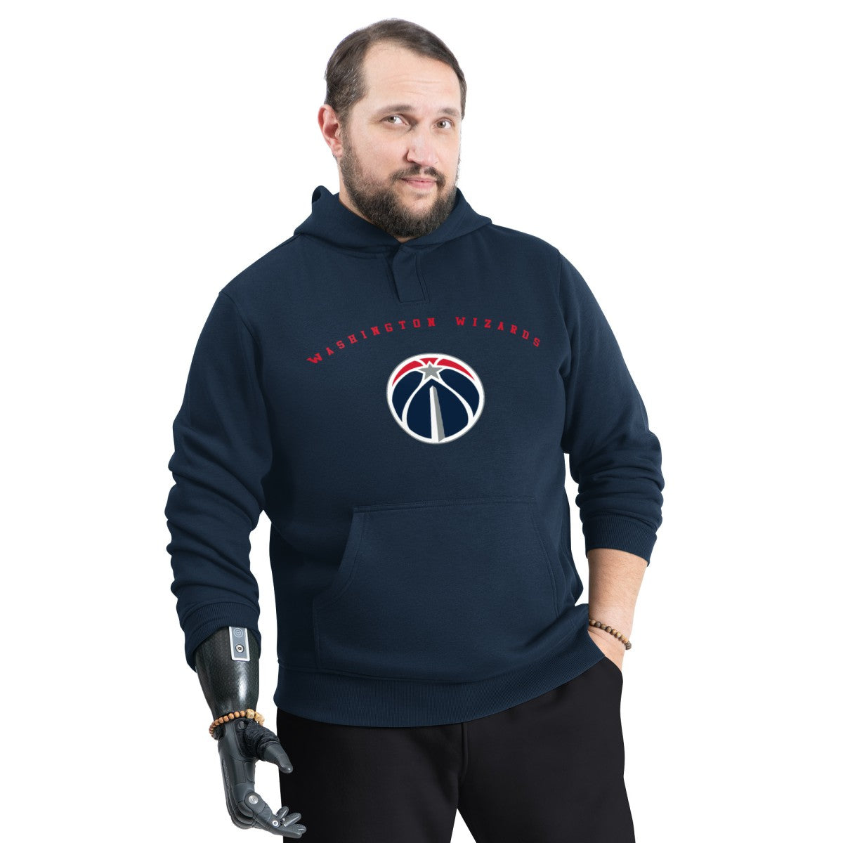 Washington Wizards G-III Sports by Carl Banks Adaptive Team Arc Fleece Hoodie Navy