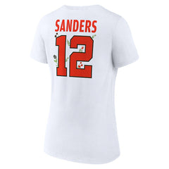 Shedeur Sanders Cleveland Browns Women's Floral Name & Number V-Neck T-Shirt - White - NFL