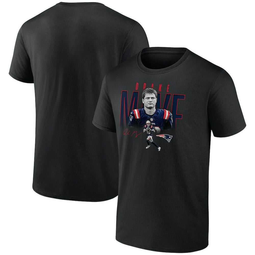 Drake Maye New England Patriots Humble Shadow Player Graphic T-Shirt - Black - NFL