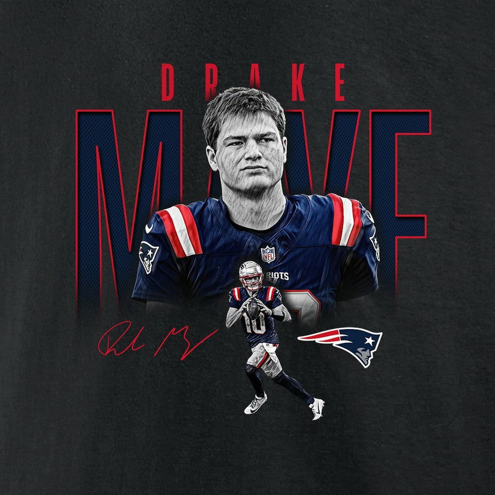 Drake Maye New England Patriots Humble Shadow Player Graphic T-Shirt - Black - NFL