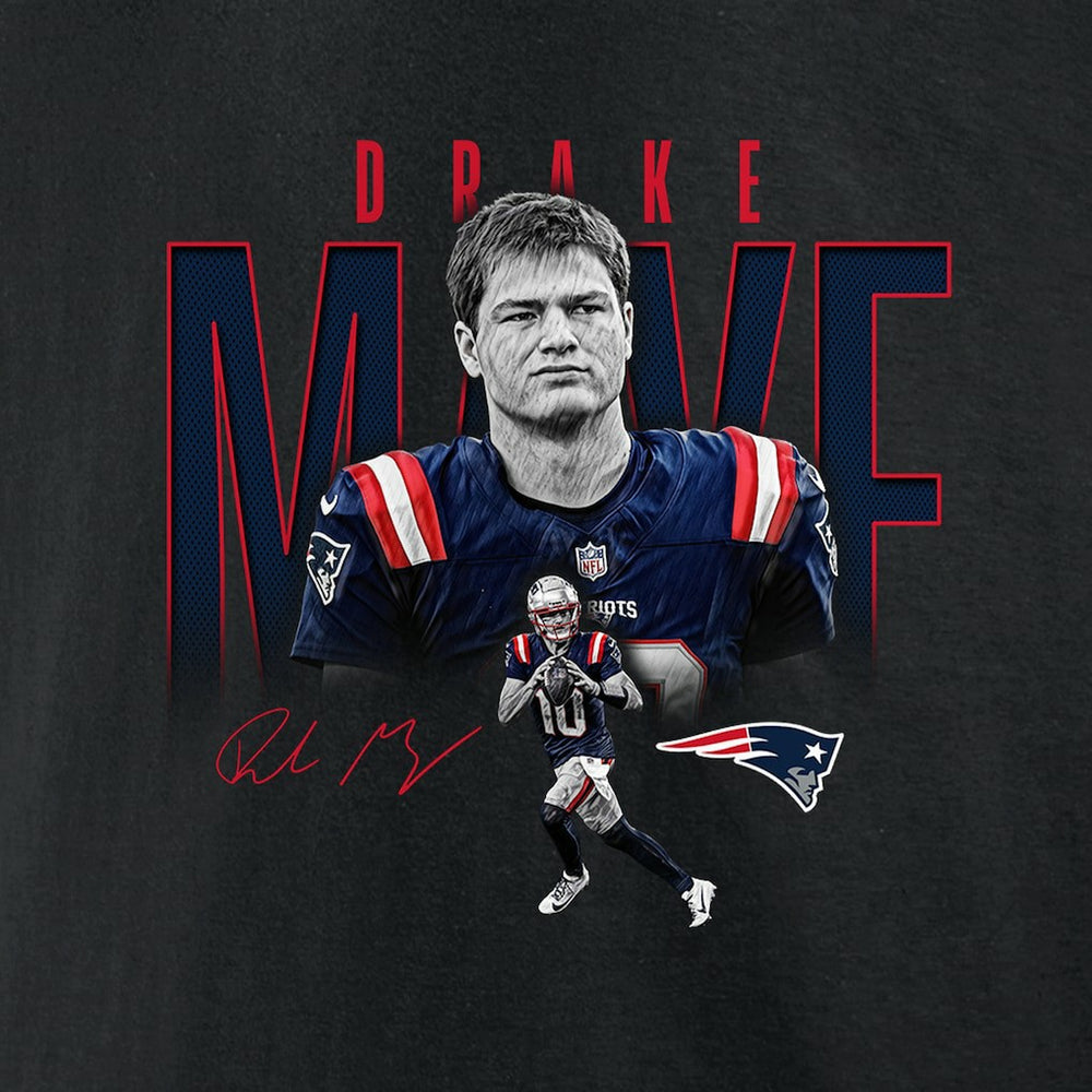 Drake Maye New England Patriots Humble Shadow Player Graphic T-Shirt - Black - NFL