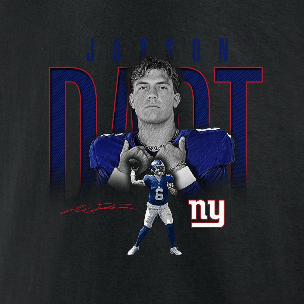 Jaxson Dart New York Giants Humble Shadow Player Graphic T-Shirt - Black - NFL