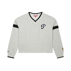 Philadelphia Phillies Mitchell & Ness Women's Cooperstown Collection V-Neck Cropped Toggle Sweatshirt Discount