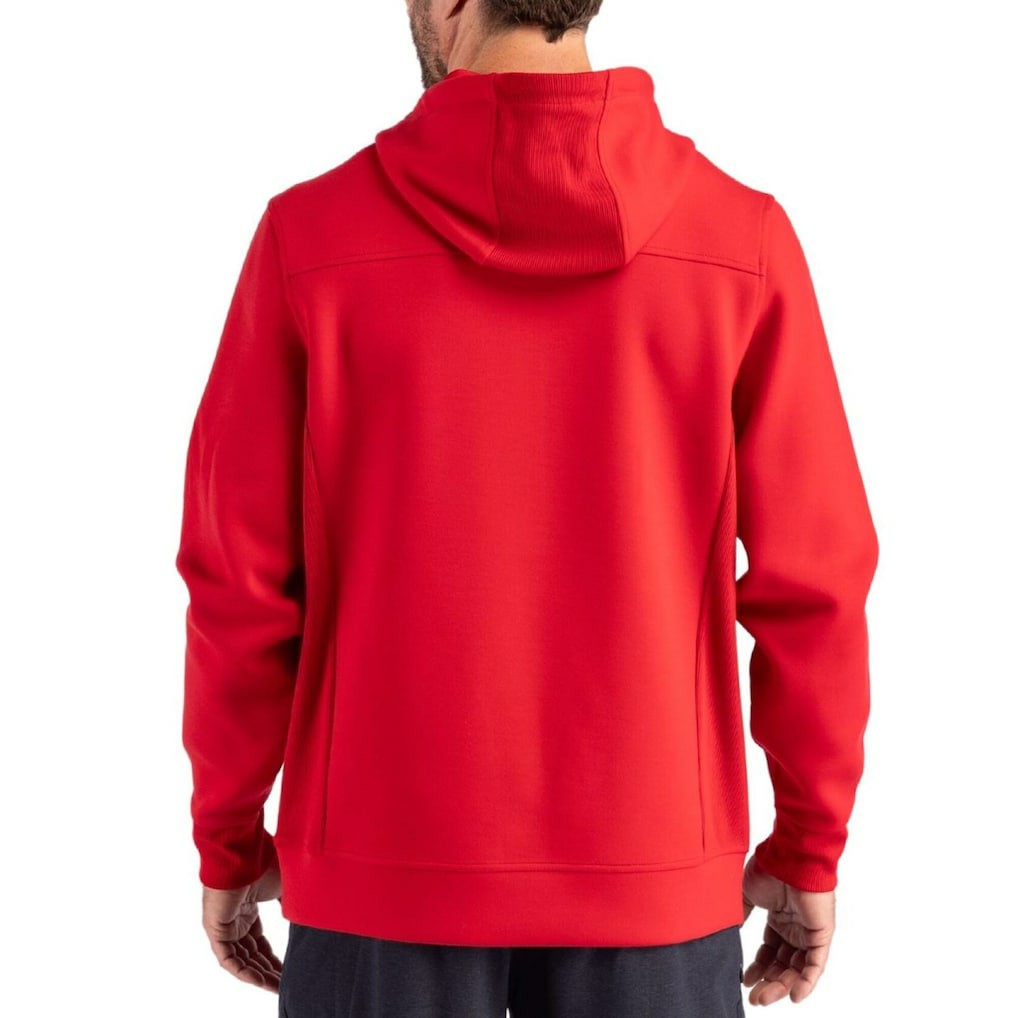 Buffalo Bills Cutter & Buck Roam Eco Half-Zip Recycled Pullover Hoodie - Red - NFL