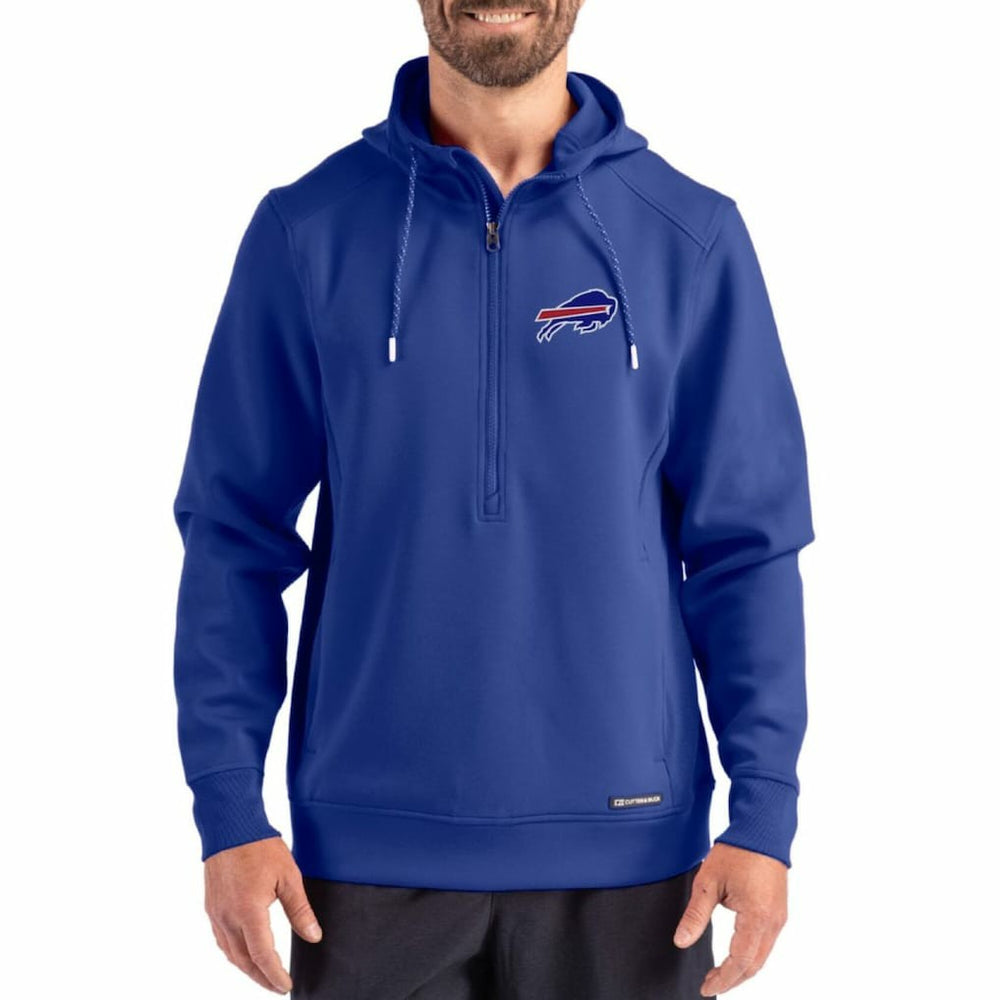Buffalo Bills Cutter & Buck Roam Eco Half-Zip Recycled Pullover Hoodie - Royal - NFL