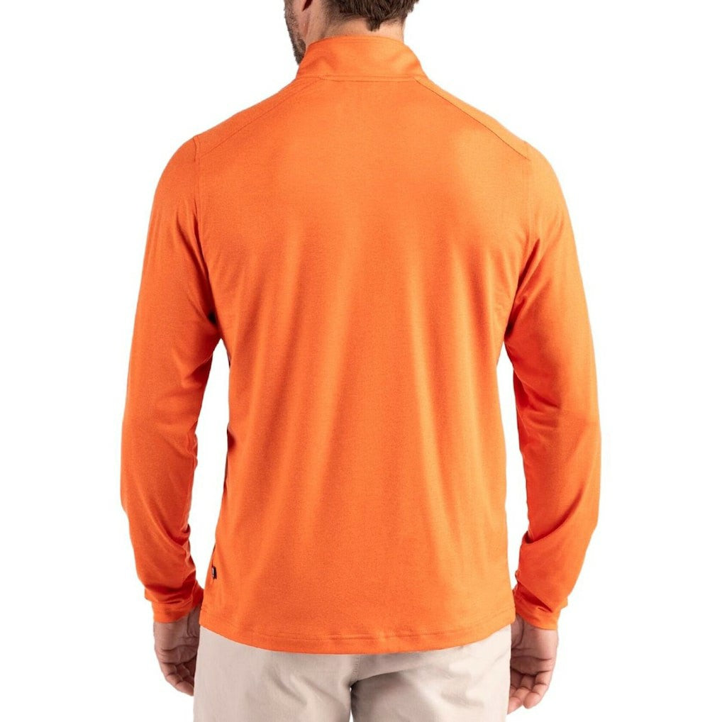Cleveland Browns Cutter & Buck Coastline Epic Comfort Recycled Quarter-Zip Pullover - Orange - NFL