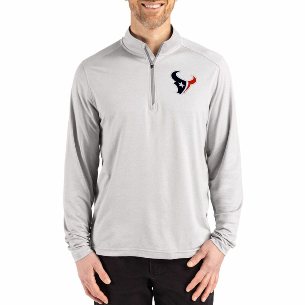 Houston Texans Cutter & Buck Coastline Epic Comfort Recycled Quarter-Zip Pullover - Gray - NFL