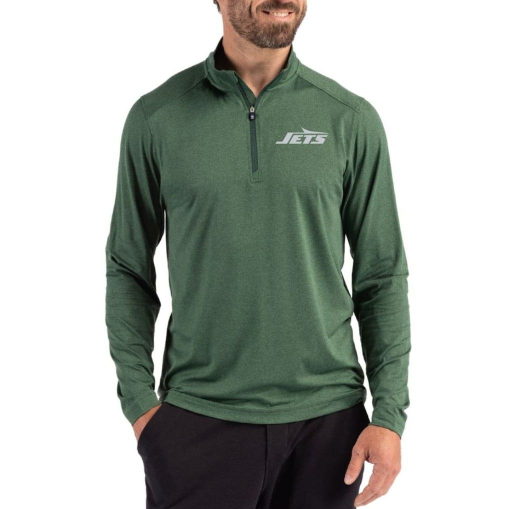 New York Jets Cutter & Buck Coastline Epic Comfort Recycled Quarter-Zip Pullover - Green - NFL