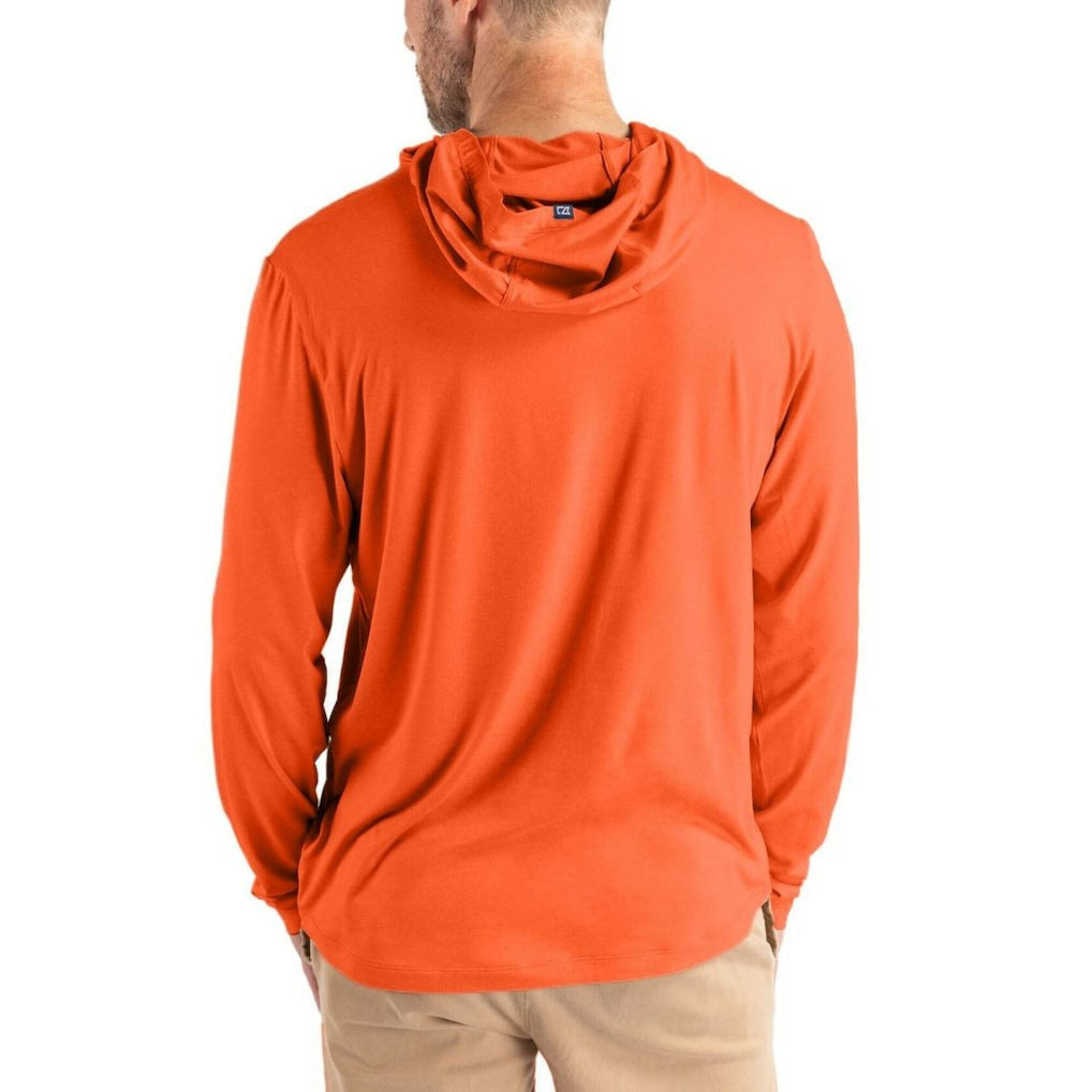 Cleveland Browns Cutter & Buck Coastline Epic Comfort Recycled Long Sleeve Hoodie T-Shirt - Orange - NFL