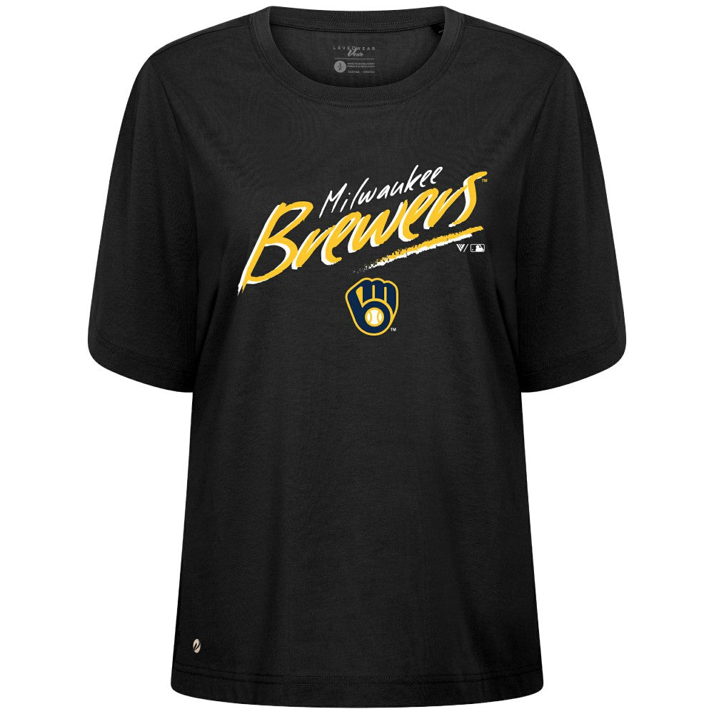 Milwaukee Brewers Levelwear Women's Bloom Sizzle T-Shirt for sale