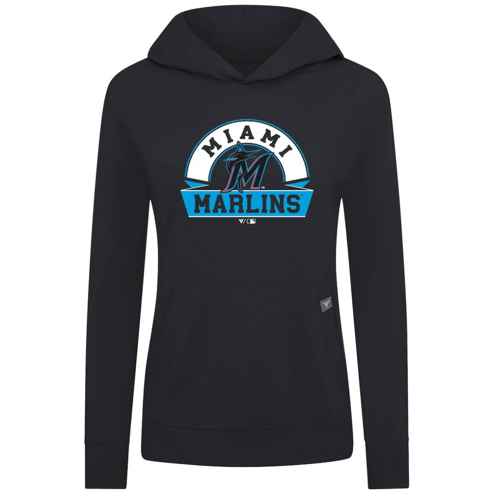 Miami Marlins Levelwear Women's Relay Banner Arch Long Sleeve T-Shirt Hoodie Sale