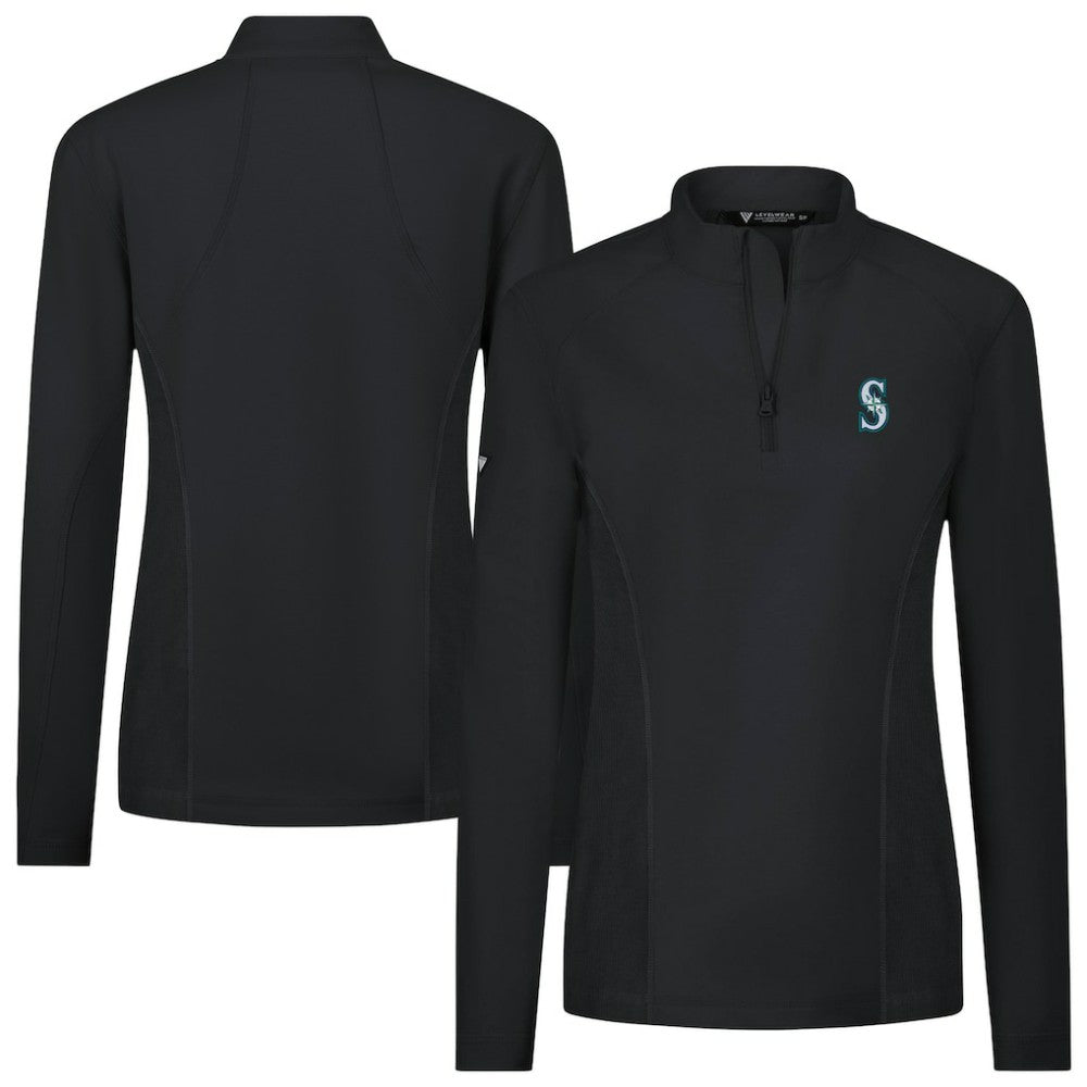 Seattle Mariners Levelwear Women's Upright Insignia 2.0 Quarter-Zip Tri-Blend Top for sale