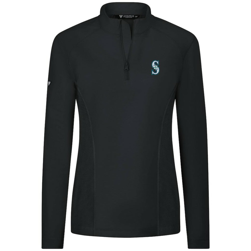 Seattle Mariners Levelwear Women's Upright Insignia 2.0 Quarter-Zip Tri-Blend Top for sale