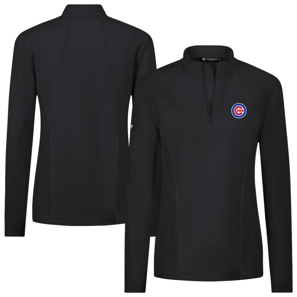 Chicago Cubs Levelwear Women's Upright Insignia 2.0 Quarter-Zip Tri-Blend Top for sale