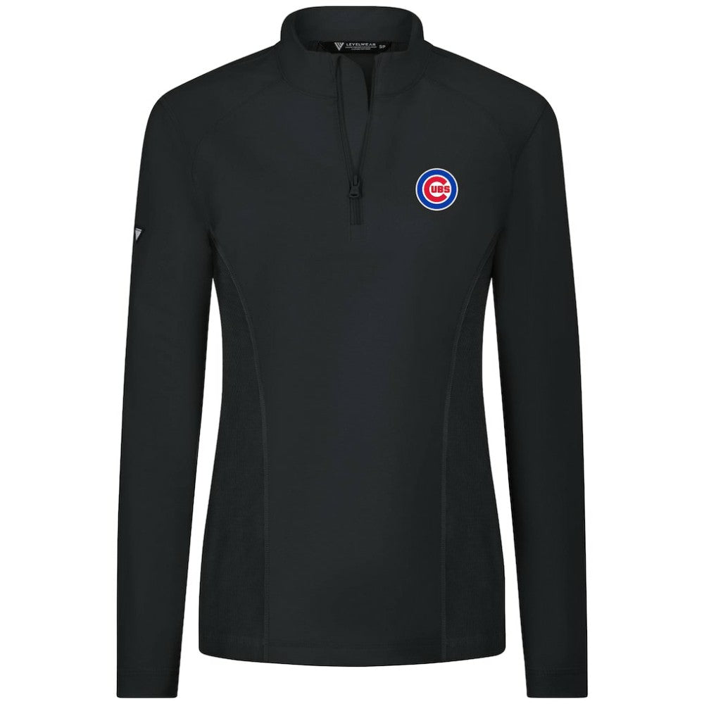 Chicago Cubs Levelwear Women's Upright Insignia 2.0 Quarter-Zip Tri-Blend Top for sale
