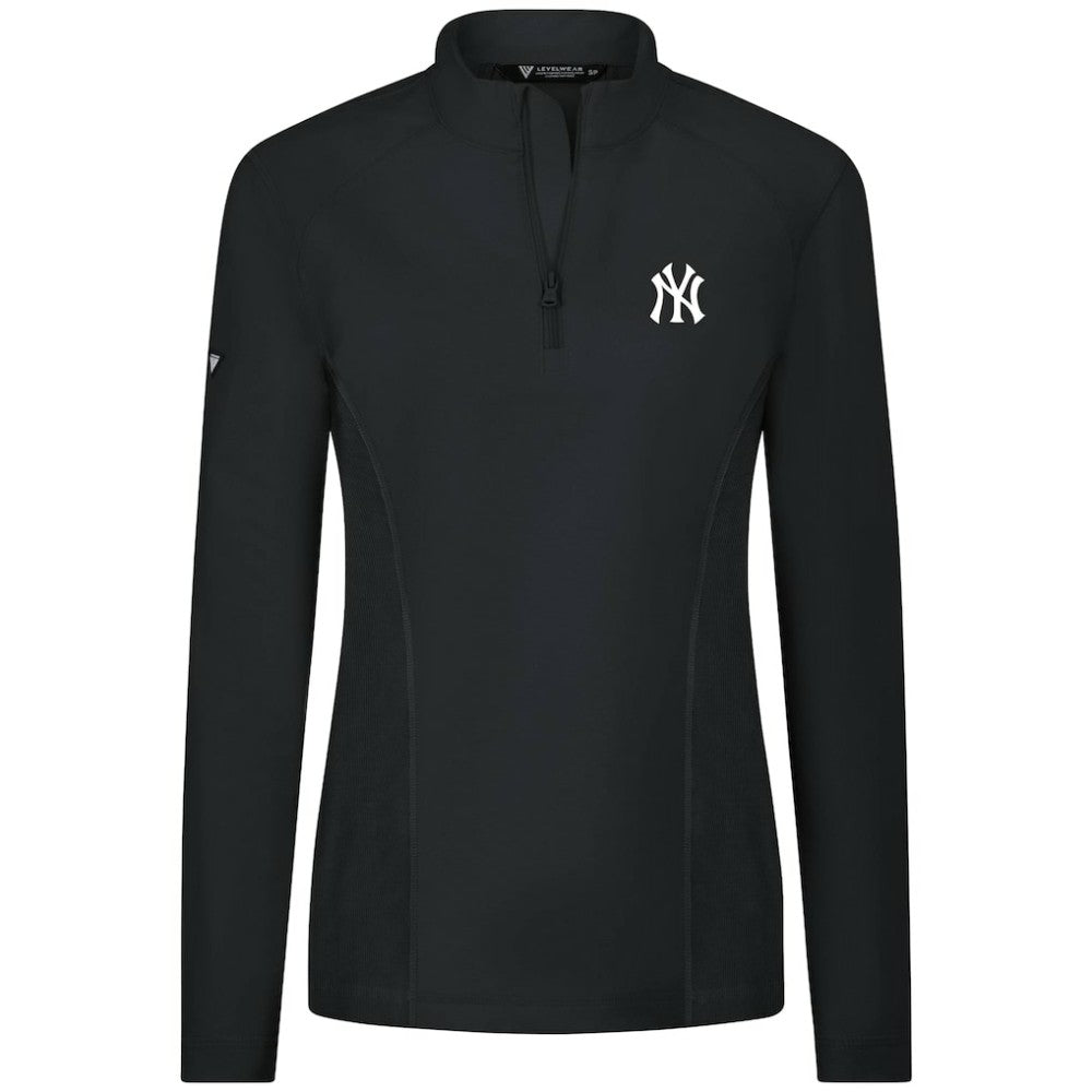 New York Yankees Levelwear Women's Upright Insignia 2.0 Quarter-Zip Tri-Blend Top Outlet