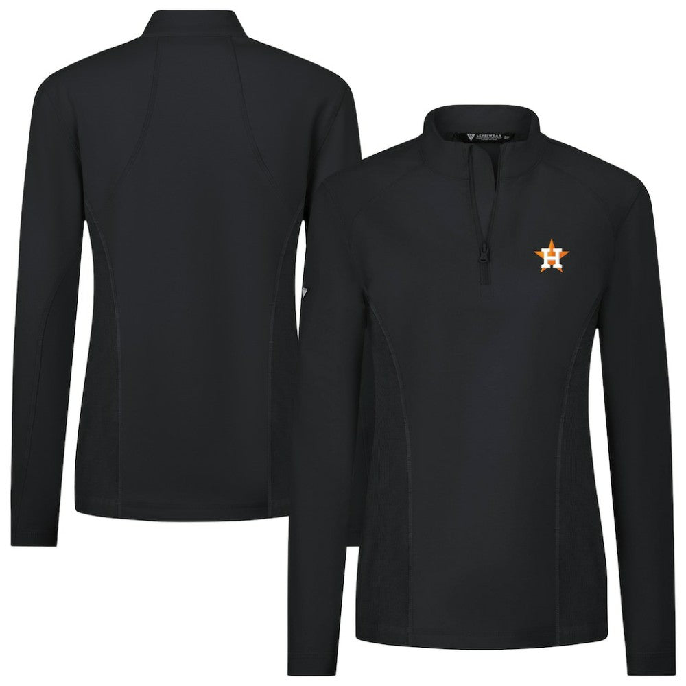 Houston Astros Levelwear Women's Upright Insignia 2.0 Quarter-Zip Tri-Blend Top Sale