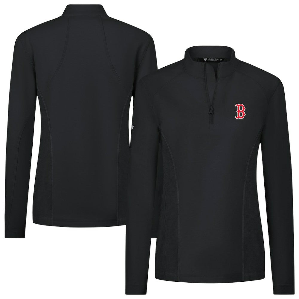 Boston Red Sox Levelwear Women's Upright Insignia 2.0 Quarter-Zip Tri-Blend Top for sale