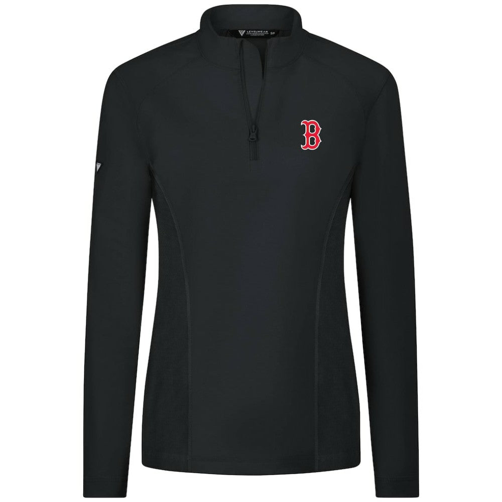 Boston Red Sox Levelwear Women's Upright Insignia 2.0 Quarter-Zip Tri-Blend Top for sale
